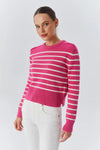 Soft-Textured Striped Knit Sweater