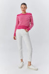 Soft-Textured Striped Knit Sweater