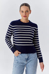 Soft-Textured Striped Knit Sweater