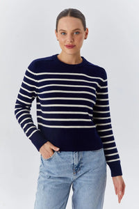 Soft-Textured Striped Knit Sweater
