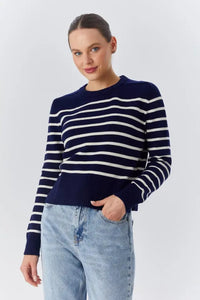 Soft-Textured Striped Knit Sweater