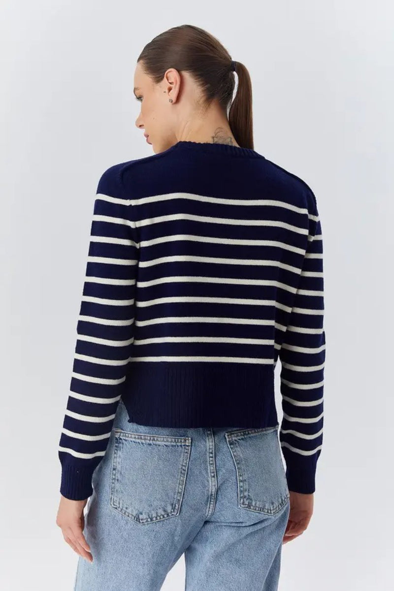 Soft-Textured Striped Knit Sweater
