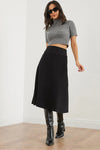Waist-Banded Flared Knit Skirt