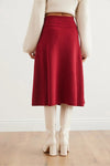 Waist-Banded Flared Knit Skirt