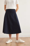 Waist-Banded Flared Knit Skirt