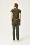 2-Piece Set – Side-Ruched Blouse and Palazzo Pants