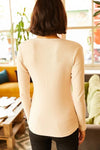 Button Placket Ribbed Blouse