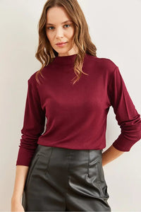 High-Neck Draped Soft Touch Blouse