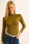High-Neck Draped Soft Touch Blouse