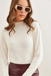 High-Neck Draped Soft Touch Blouse