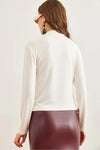 High-Neck Draped Soft Touch Blouse