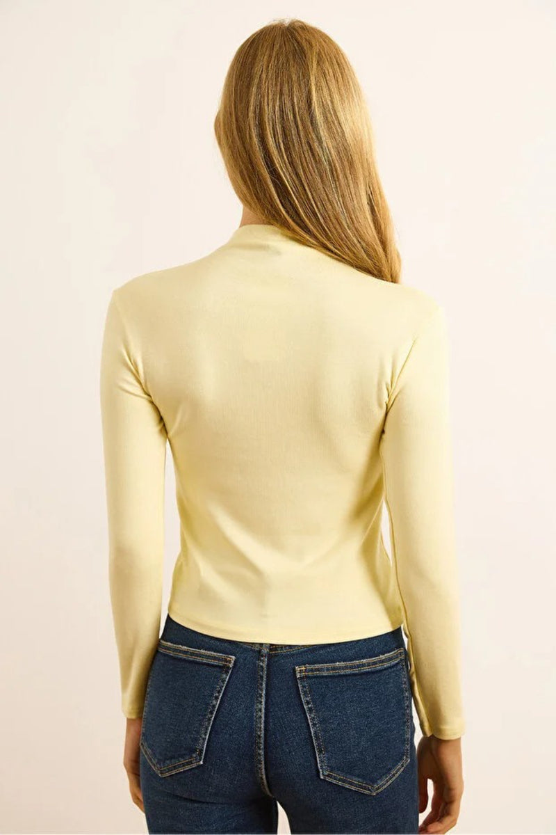 High-Neck Draped Soft Touch Blouse