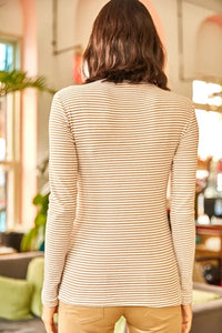 Zippered Turtleneck Stretch Blouse