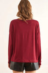 V-Neck Viscose Blouse with Silver Stitching Details