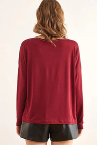 V-Neck Viscose Blouse with Silver Stitching Details