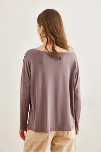 V-Neck Viscose Blouse with Silver Stitching Details