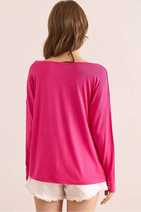 V-Neck Viscose Blouse with Silver Stitching Details