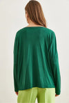 V-Neck Viscose Blouse with Silver Stitching Details