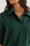 Polo Neck Tunisian Knit Blouse