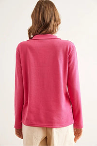 Polo Neck Tunisian Knit Blouse