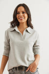 Polo Neck Tunisian Knit Blouse
