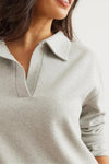 Polo Neck Tunisian Knit Blouse