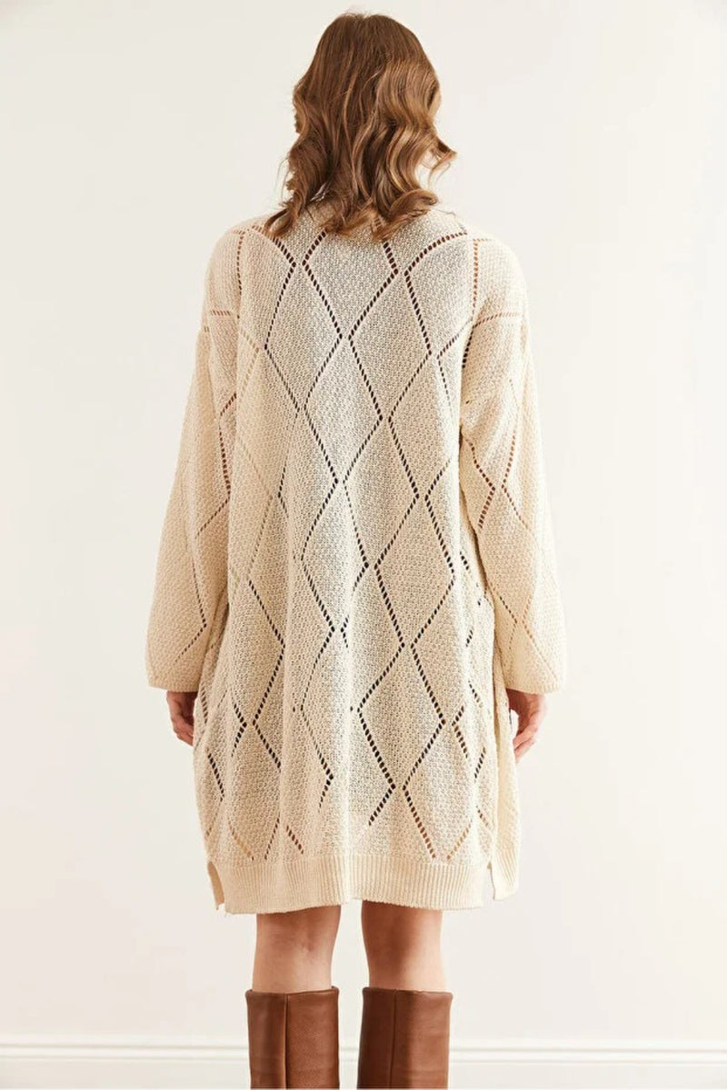 Openwork Long Knit Cardigan