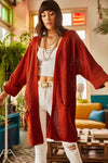 Relaxed Knit Cardigan with Folded Sleeves and Pockets