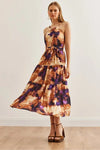 Halter Neck Belted Midi Dress