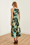 Halter Neck Belted Midi Dress