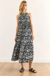Halter Neck Belted Midi Dress