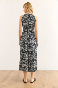 Halter Neck Belted Midi Dress