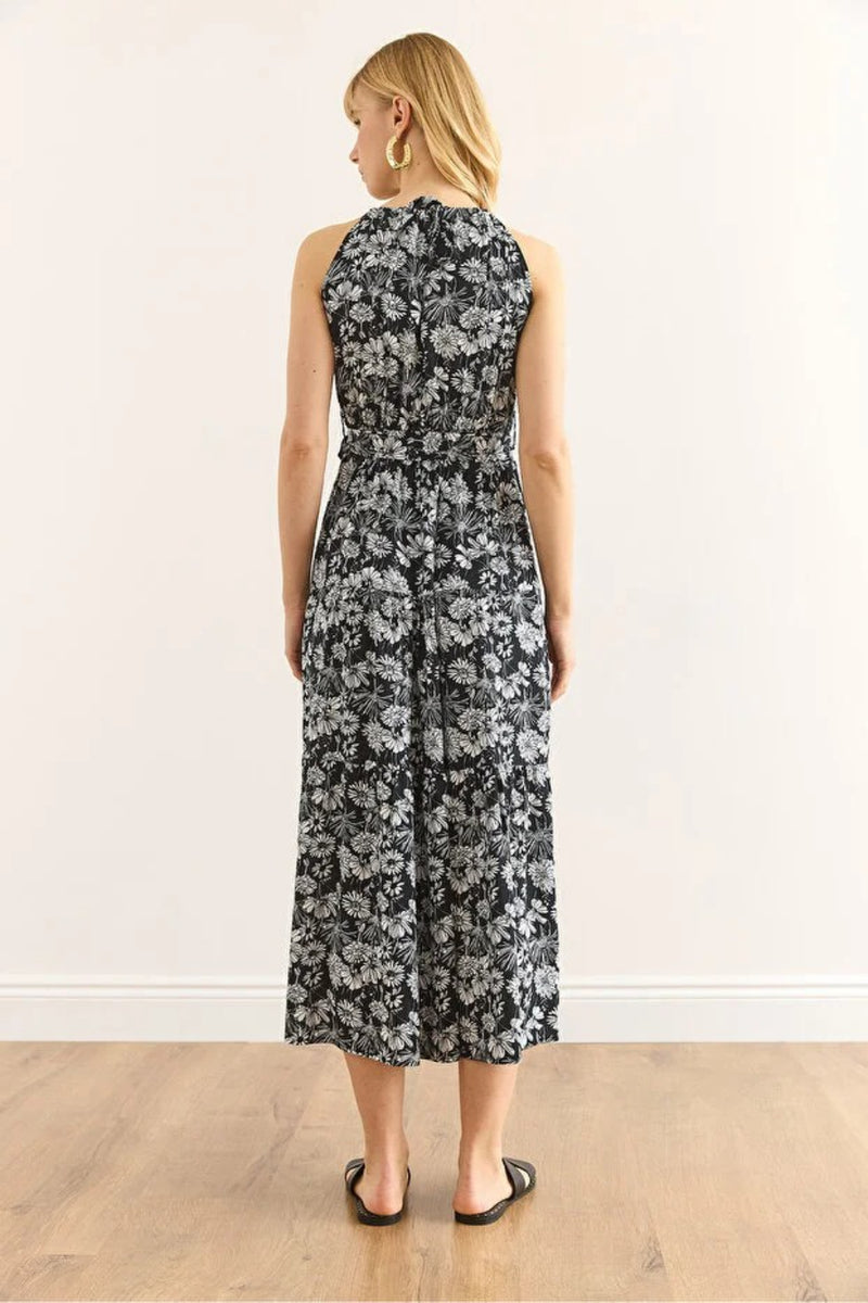Halter Neck Belted Midi Dress