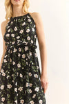 Halter Neck Belted Midi Dress