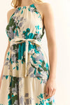 Halter Neck Belted Midi Dress