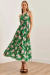 Halter Neck Belted Midi Dress