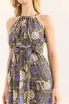 Halter Neck Belted Midi Dress