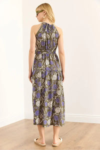 Halter Neck Belted Midi Dress