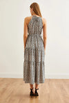 Halter Neck Belted Midi Dress