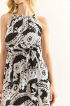 Halter Neck Belted Midi Dress