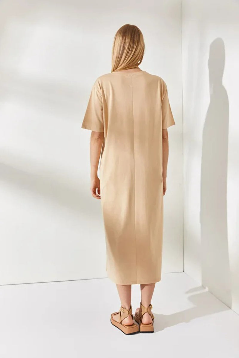 Oversized Cotton Dress with Side Slit