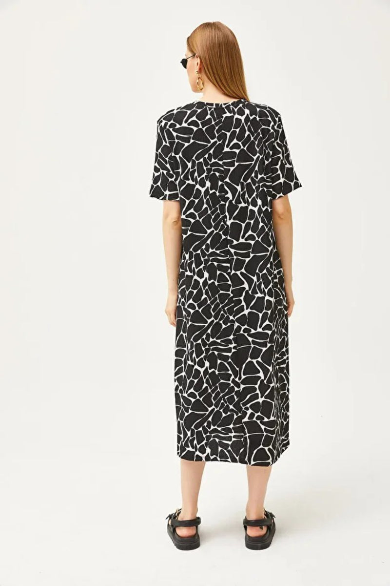 Oversized Cotton Dress with Side Slit