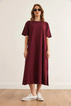 Oversized Cotton Dress with Side Slit