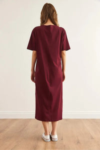 Oversized Cotton Dress with Side Slit