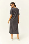 Oversized Cotton Dress with Side Slit