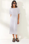Oversized Cotton Dress with Side Slit
