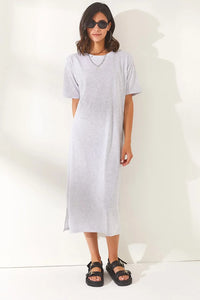 Oversized Cotton Dress with Side Slit