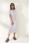 Oversized Cotton Dress with Side Slit