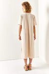 Oversized Cotton Dress with Side Slit