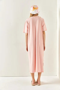 Oversized Cotton Dress with Side Slit
